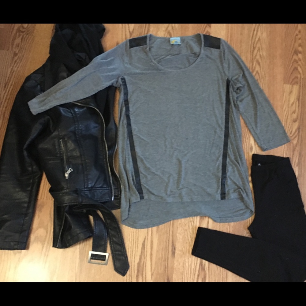 C&C California Large Grey Jersey Top